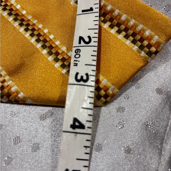 CANALI Gold and Brown Silk Tie - Picture 7 of 7